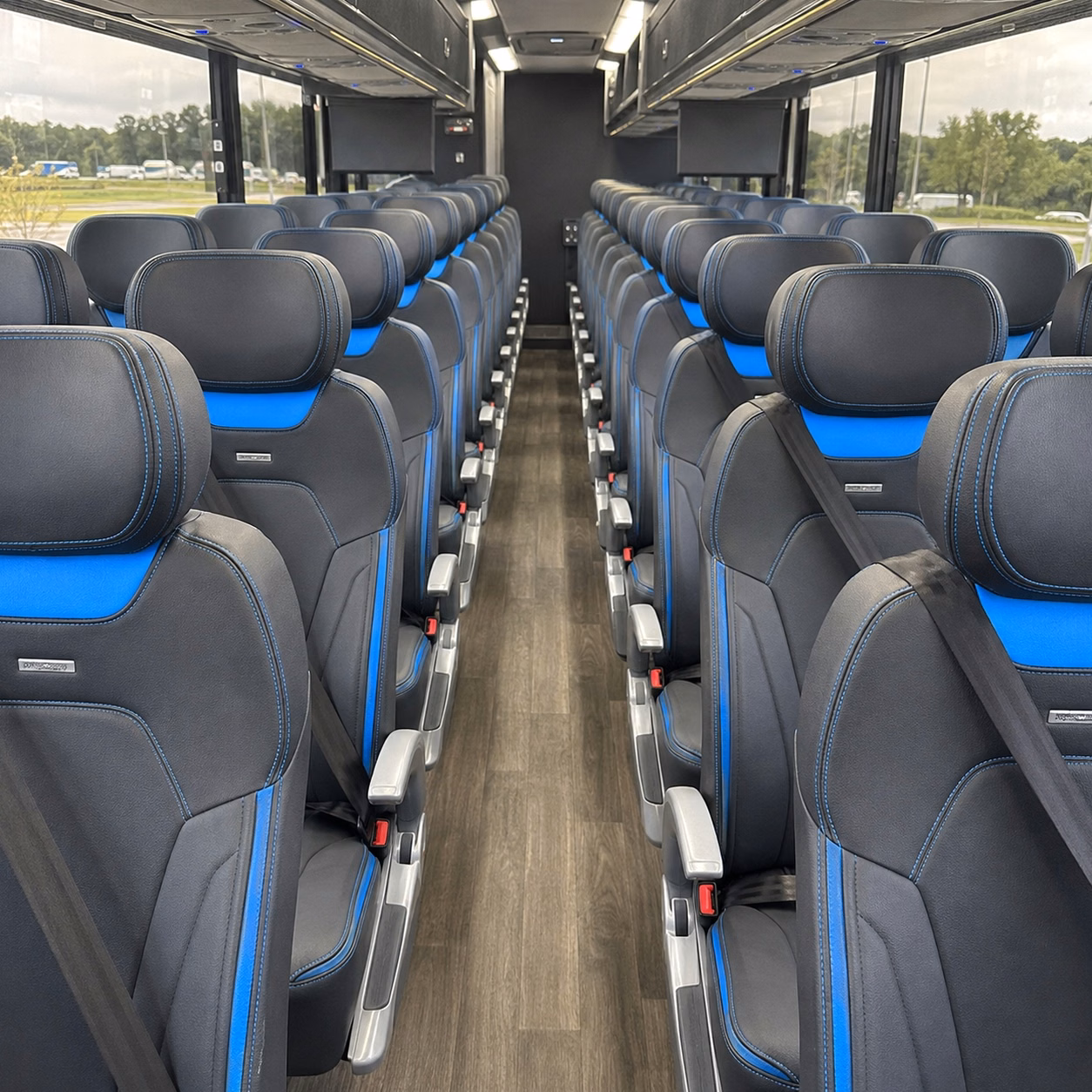 56 passenger charter bus interior